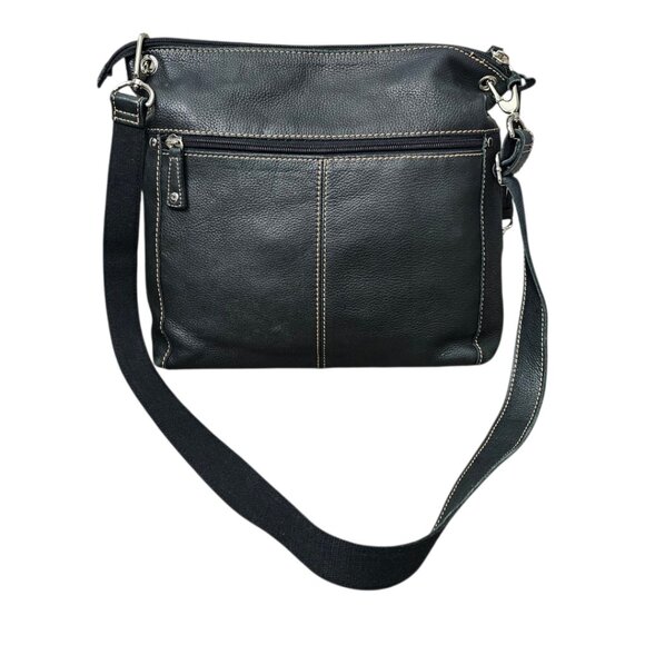 Fossil Vintage Pebble Leather Pocket Moto Black Messenger Shoulder Crossbody Bag - Picture 9 of 15